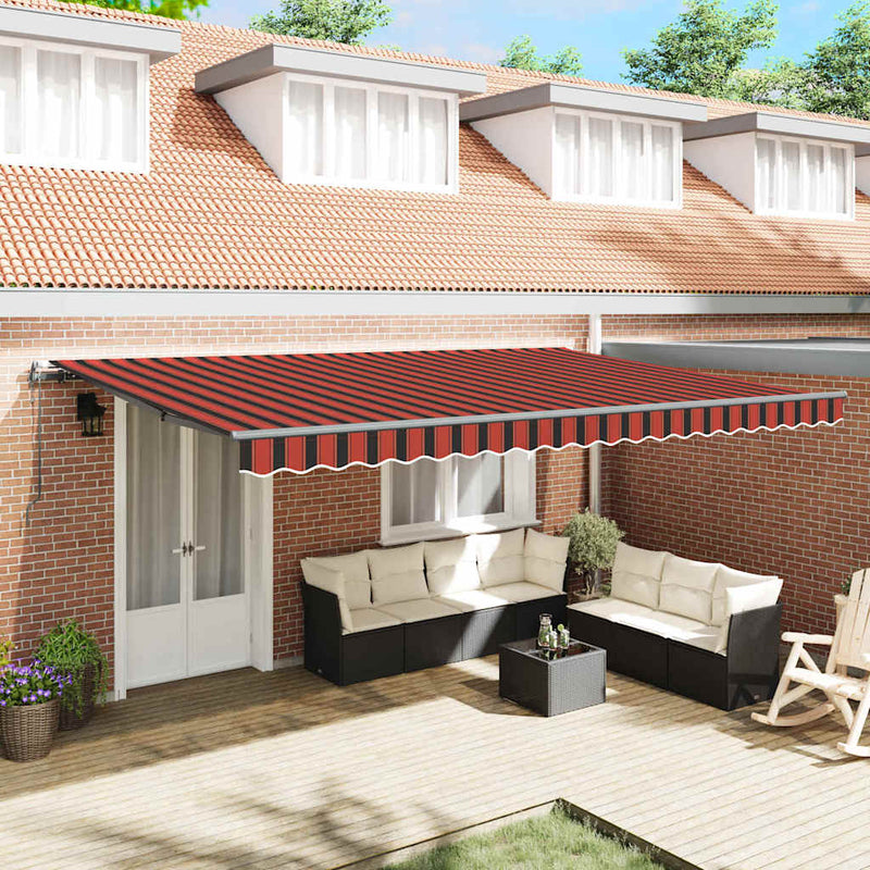 vidaXL Behúzható napellenző narancssárga és barna 500 ×350 cm szövet