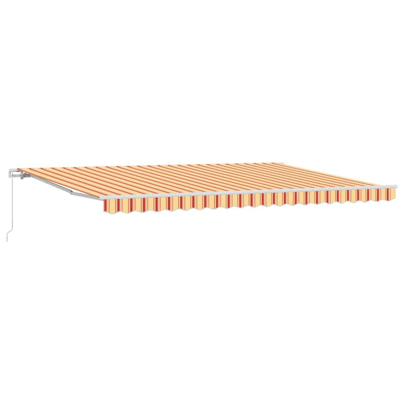 vidaXL Behúzható napellenző Csíkos Sárga és narancs 500 × 300 cm