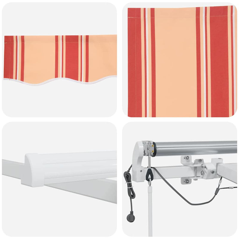 vidaXL Behúzható napellenző Sárga és narancs 500 × 350 cm