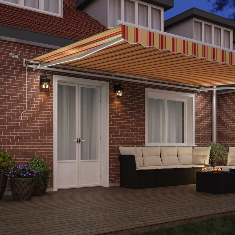 vidaXL Behúzható napellenző Sárga és narancs 500 × 350 cm