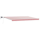vidaXL Behúzható napellenző Piros és Fehér 500 × 350 cm