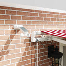 vidaXL Behúzható napellenző Piros és Fehér 500 × 350 cm Poliészter