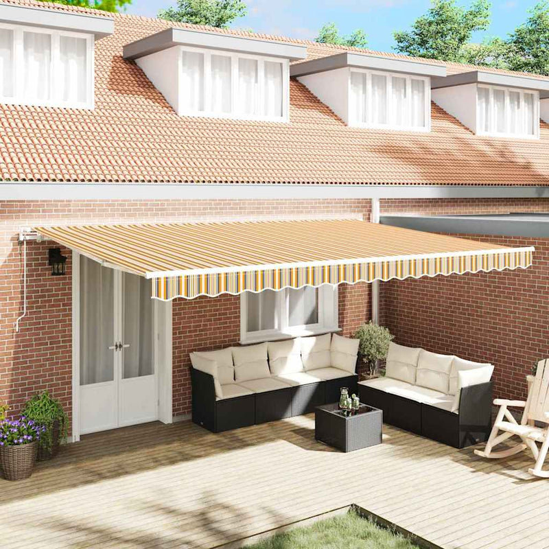 vidaXL Behúzható napellenző 500 × 350 cm Sokszínű
