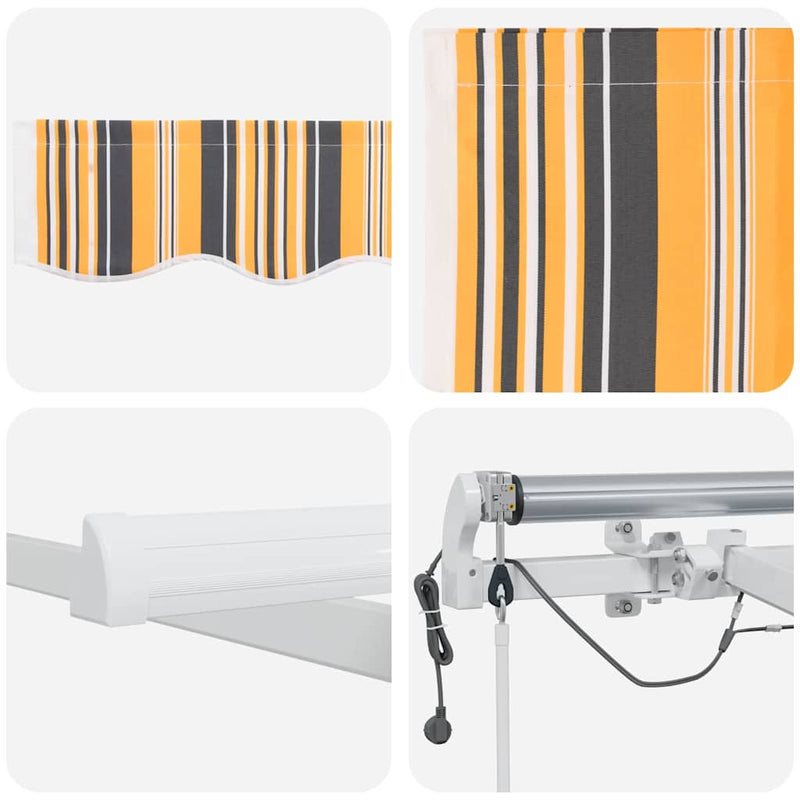 vidaXL Behúzható napellenző Sokszínű 500 × 350 cm Szövet és Fém