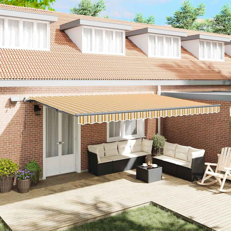 vidaXL Behúzható napellenző Sokszínű 500 ×350 cm szövet