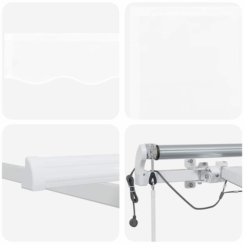 vidaXL Behúzható napellenző Fehér 500 × 350 cm Szövet és Fém