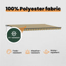 vidaXL Behúzható napellenző Zöld és sárga 500 × 350 cm