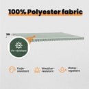 vidaXL Behúzható napellenző Zöld és Fehér 500 × 350 cm