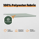 vidaXL Behúzható napellenző Zöld és Fehér 500 × 350 cm