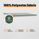 vidaXL Napernyő Anyag Zöld és Fehér 500 × 350 cm Poliészter