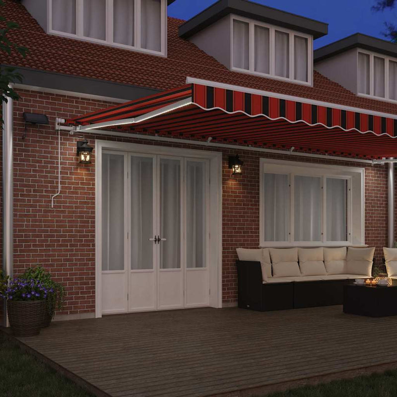 vidaXL Behúzható napellenző 600 × 300 cm narancssárga és barna