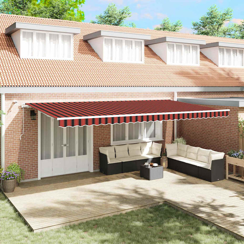 vidaXL Behúzható napellenző Narancs és Barna 600 × 300 cm