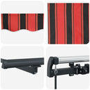 vidaXL Behúzható napellenző narancssárga és barna 600 × 300 cm szövet