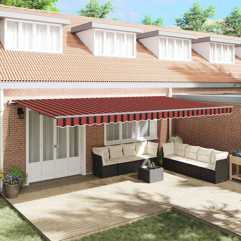 vidaXL Behúzható napellenző narancssárga és barna 600 ×300 cm szövet