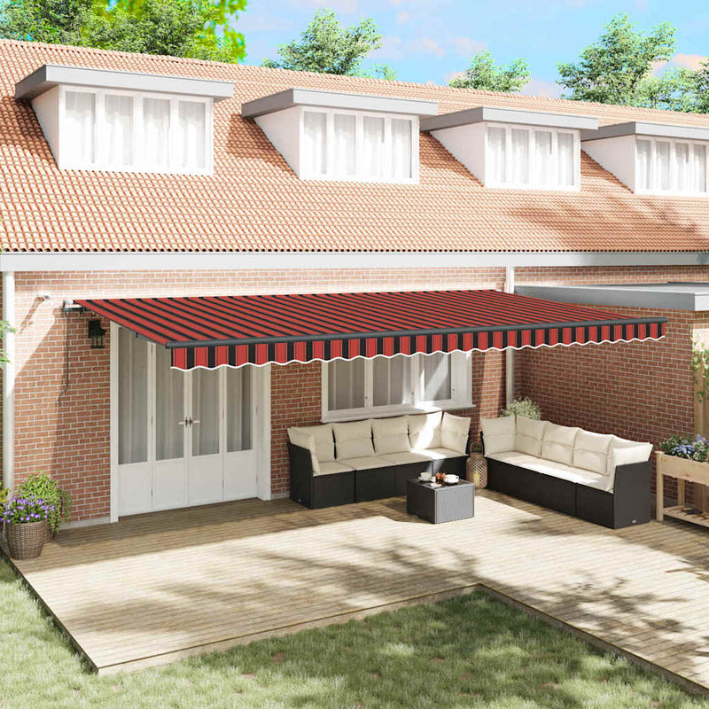 vidaXL Behúzható napellenző narancssárga és barna 600 × 300 cm szövet