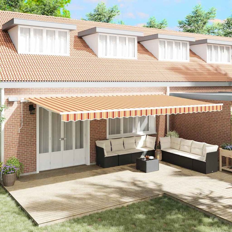 vidaXL Behúzható napellenző 600 × 300 cm sárga és narancssárga
