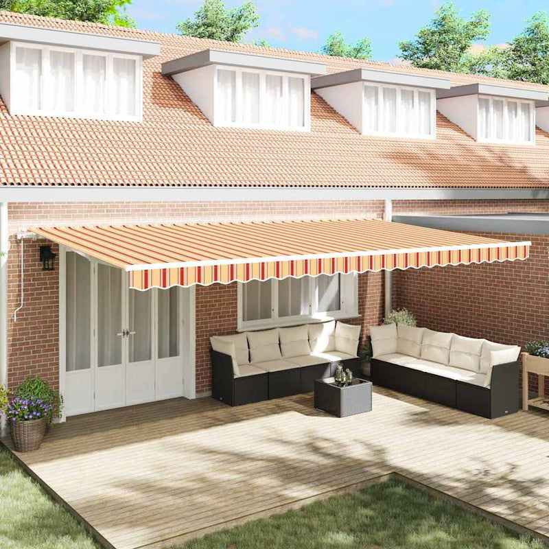 vidaXL Behúzható napellenző 600 × 300 cm sárga és narancssárga
