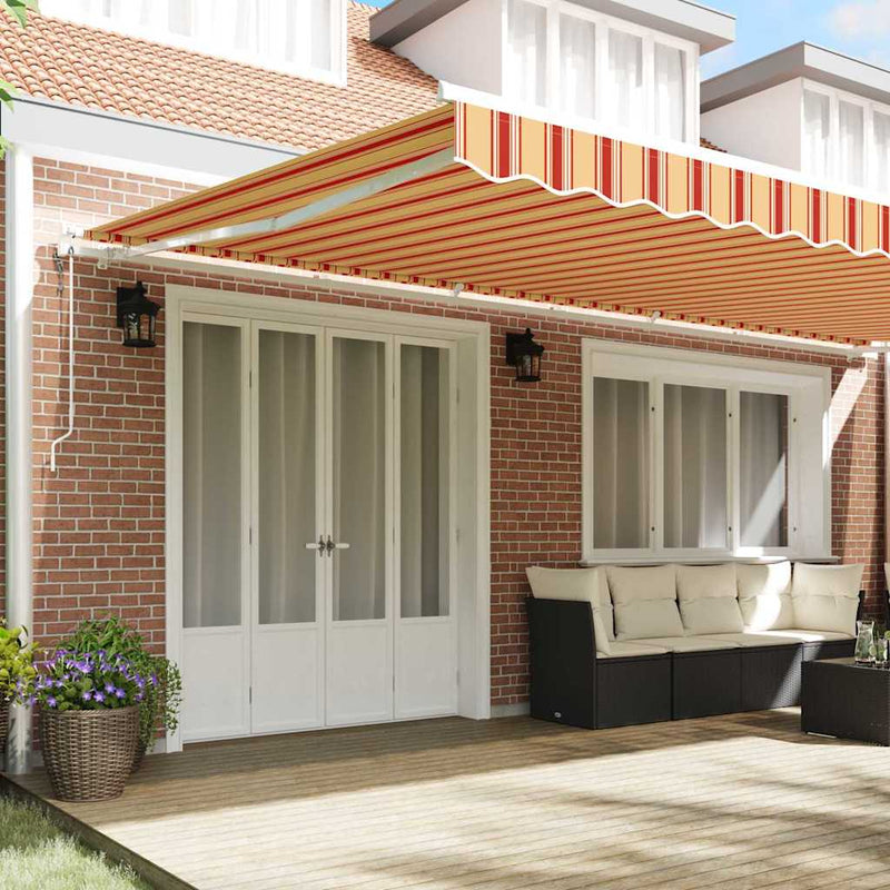 vidaXL Behúzható napellenző 600 × 300 cm sárga és narancssárga