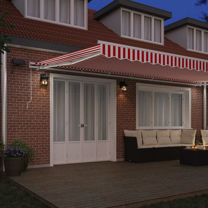 vidaXL Behúzható napellenző tartalmaz 600 × 300 cm Piros és fehér