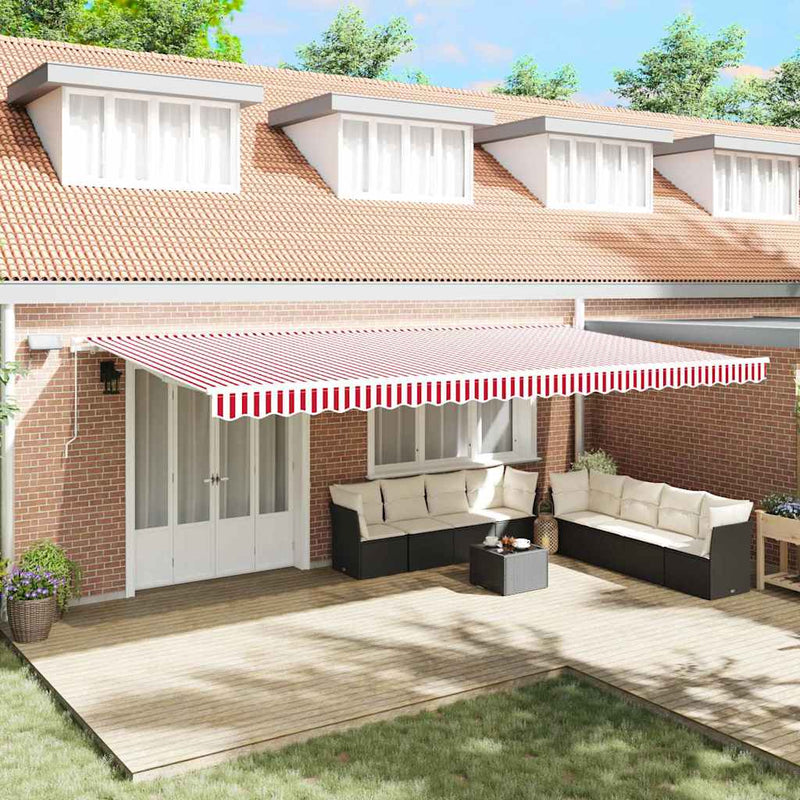 vidaXL Behúzható napellenző tartalmaz 600 × 300 cm Piros és fehér