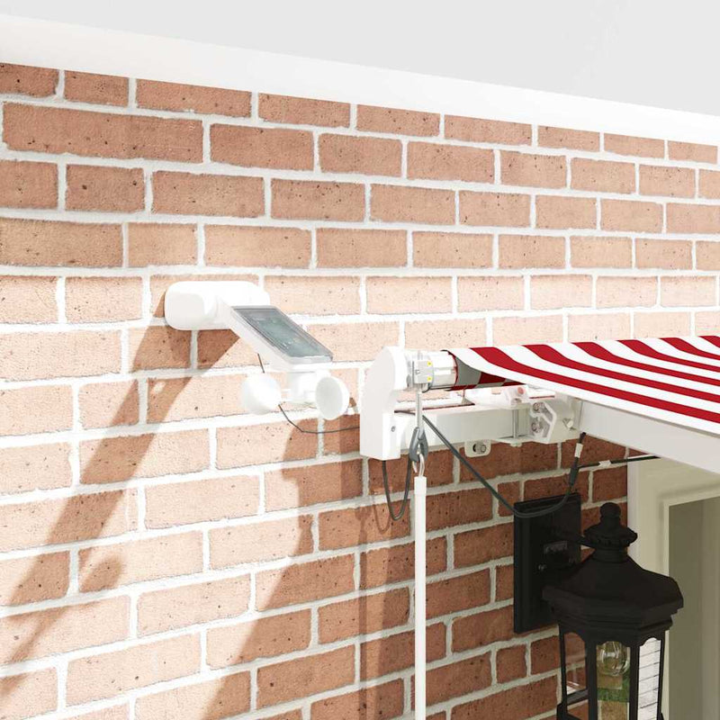 vidaXL Behúzható napellenző Piros és Fehér 600 × 300 cm Szövet és Fém