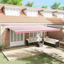 vidaXL Behúzható napellenző Piros és Fehér 600 × 300 cm Szövet és Fém