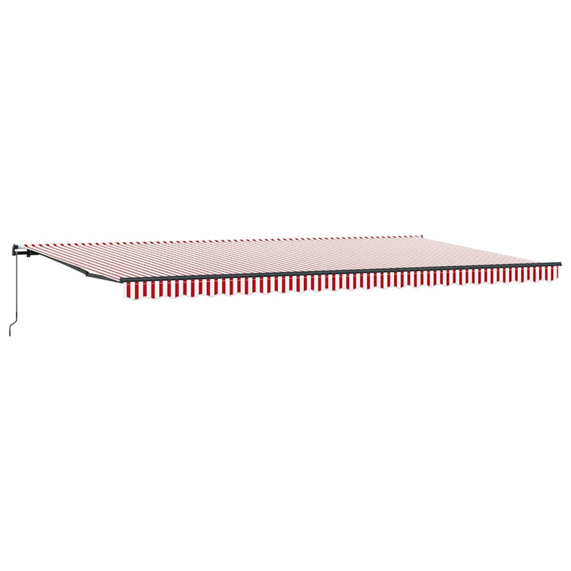 vidaXL Behúzható napellenző Piros és fehér 600 × 300 cm szövet