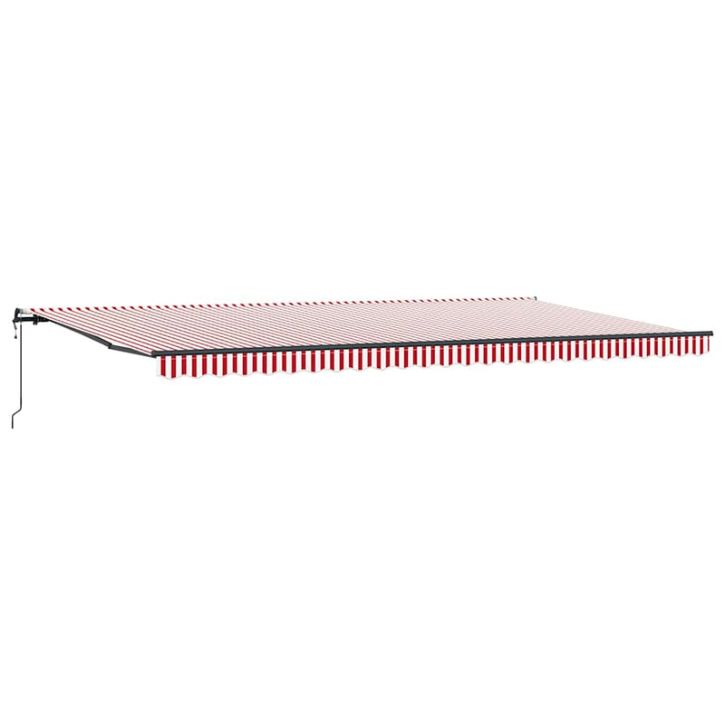 vidaXL Behúzható napellenző Piros és fehér 600 × 300 cm szövet