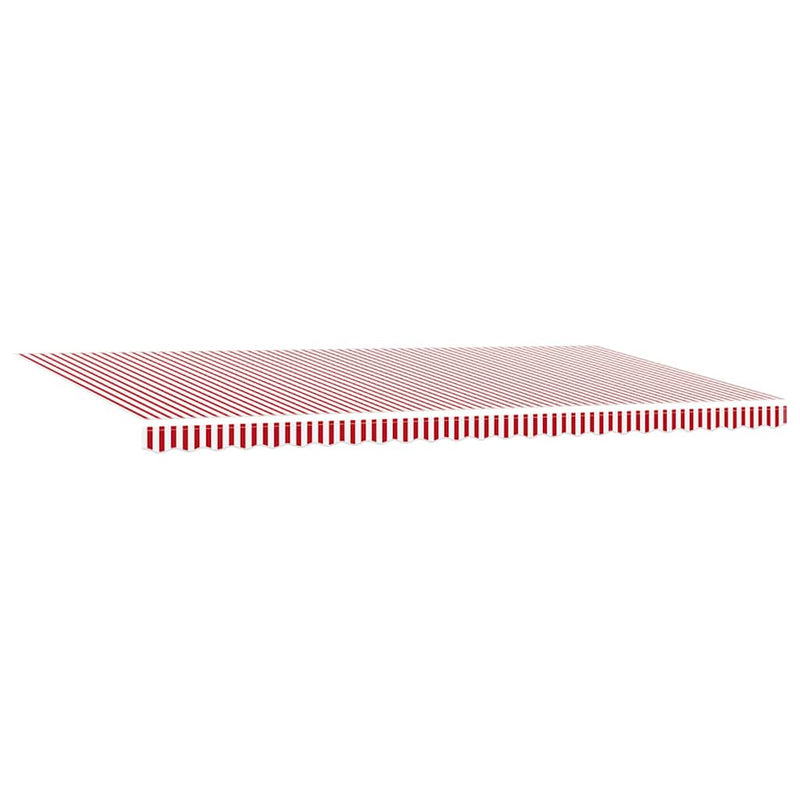 vidaXL Behúzható napellenző Piros és fehér 600 × 300 cm szövet