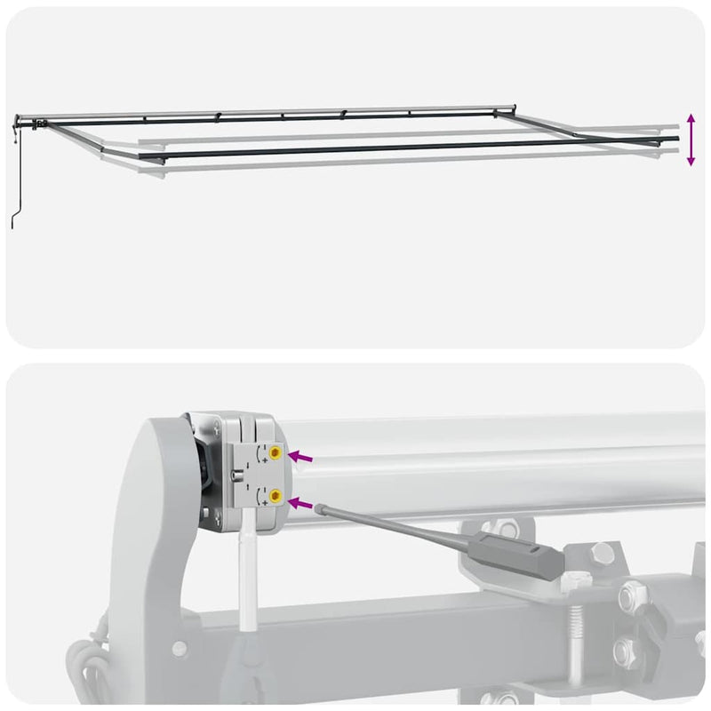 vidaXL Behúzható napellenző Piros és fehér 600 × 300 cm szövet
