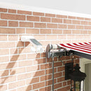 vidaXL Behúzható napellenző Piros és fehér 600 × 300 cm szövet