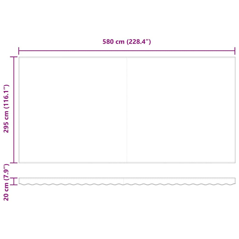 vidaXL Behúzható napellenző Sokszínű 600 × 300 cm szövet