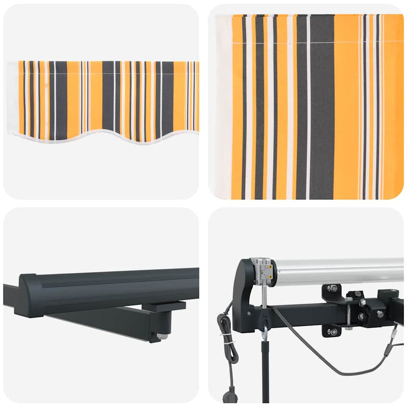 vidaXL Behúzható napellenző with Sokszínű 600 × 300 cm szövet