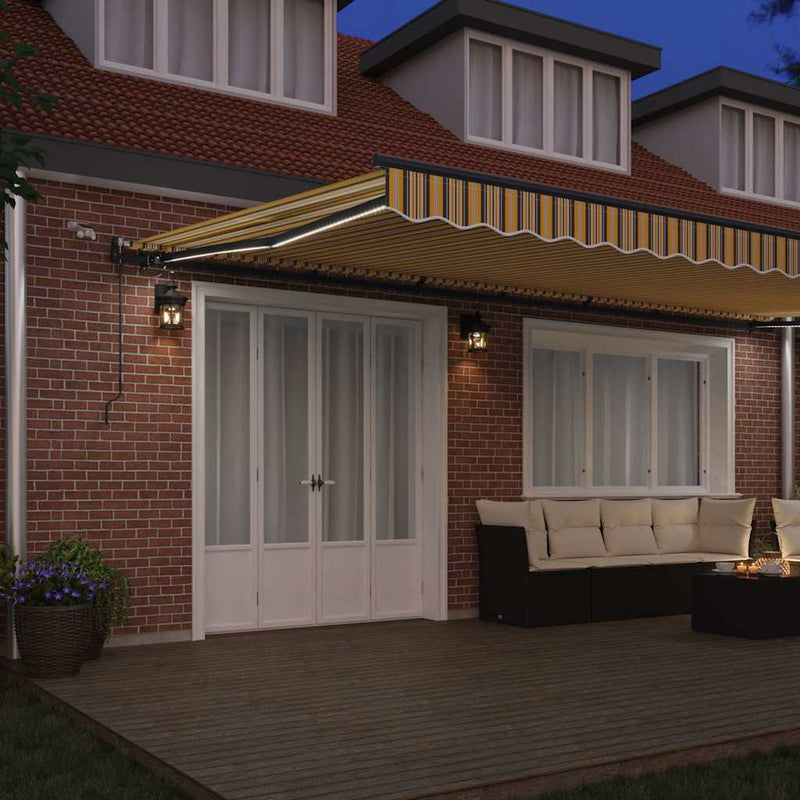 vidaXL Behúzható napellenző with Sokszínű 600 × 300 cm szövet