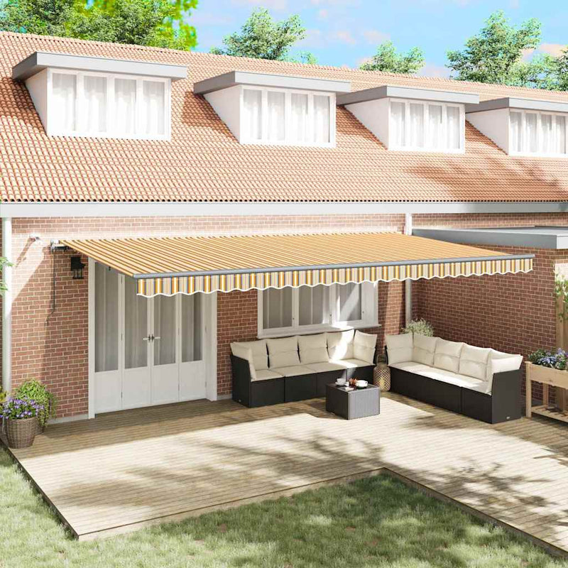 vidaXL Behúzható napellenző with Sokszínű 600 × 300 cm szövet