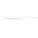 vidaXL Behúzható napellenző Fehér 600 × 300 cm Poliészter és fém