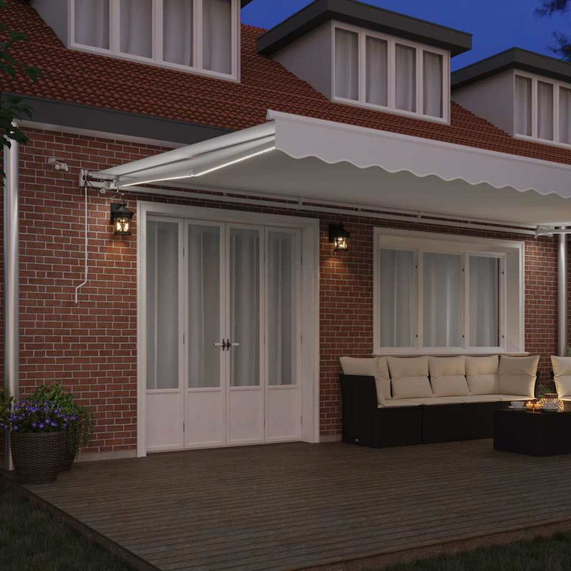 vidaXL Behúzható napellenző Fehér 600 × 300 cm Szövet és Fém