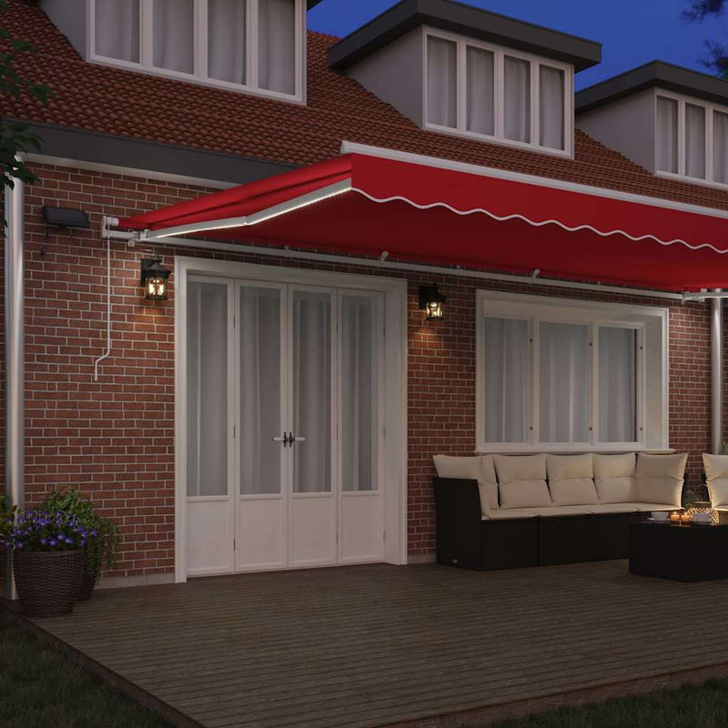 vidaXL Behúzható napellenző tartalmaz 600 × 300 cm Piros