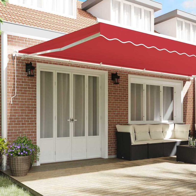 vidaXL Behúzható napellenző 600 × 300 cm Piros