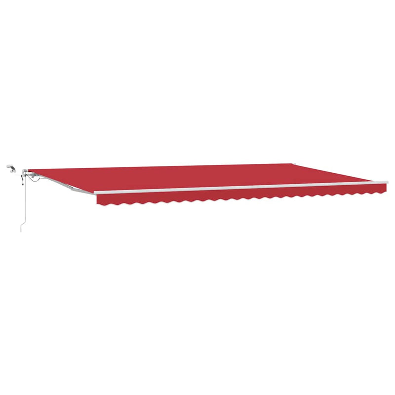 vidaXL Behúzható napellenző Piros 600 × 300 cm Szövet és Fém