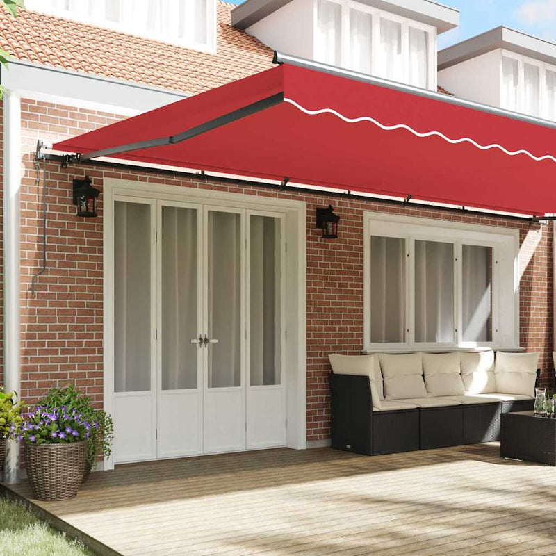 vidaXL Behúzható napellenző Piros 600 ×300 cm szövet