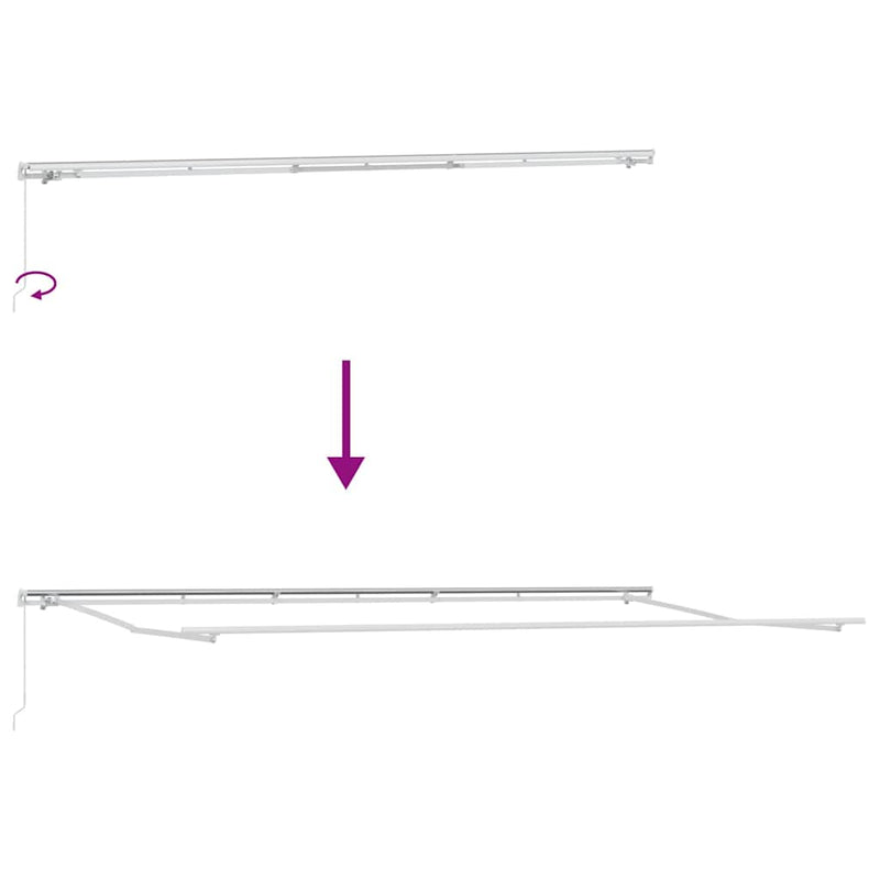 vidaXL Behúzható napellenző Zöld és Sárga 600 × 300 cm Poliészter, Fém