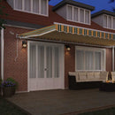 vidaXL Behúzható napellenző Zöld és Sárga 600 × 300 cm Szövet és Fém