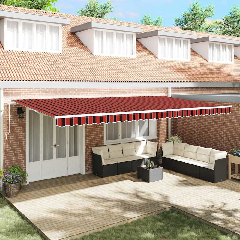 vidaXL Behúzható napellenző Narancs és Barna 600 x 350 cm szövet