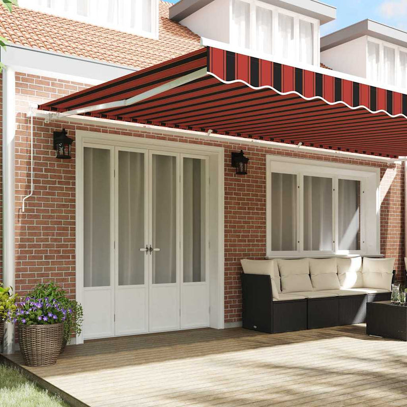 vidaXL Behúzható napellenző Narancs és Barna 600 x 350 cm szövet