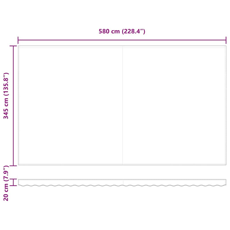 vidaXL Behúzható napellenző Narancs és Barna 600 x 350 cm szövet