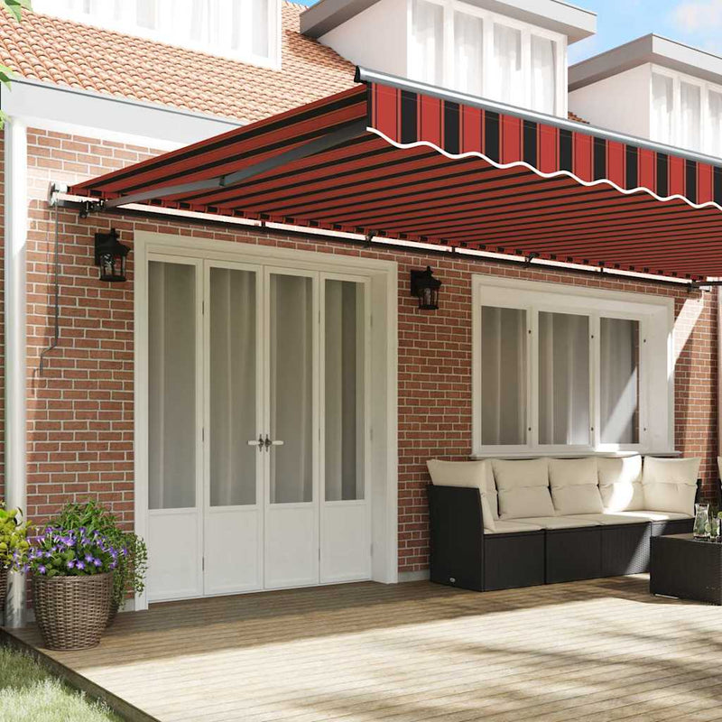 vidaXL Behúzható napellenző narancssárga és barna 600 × 350 cm szövet