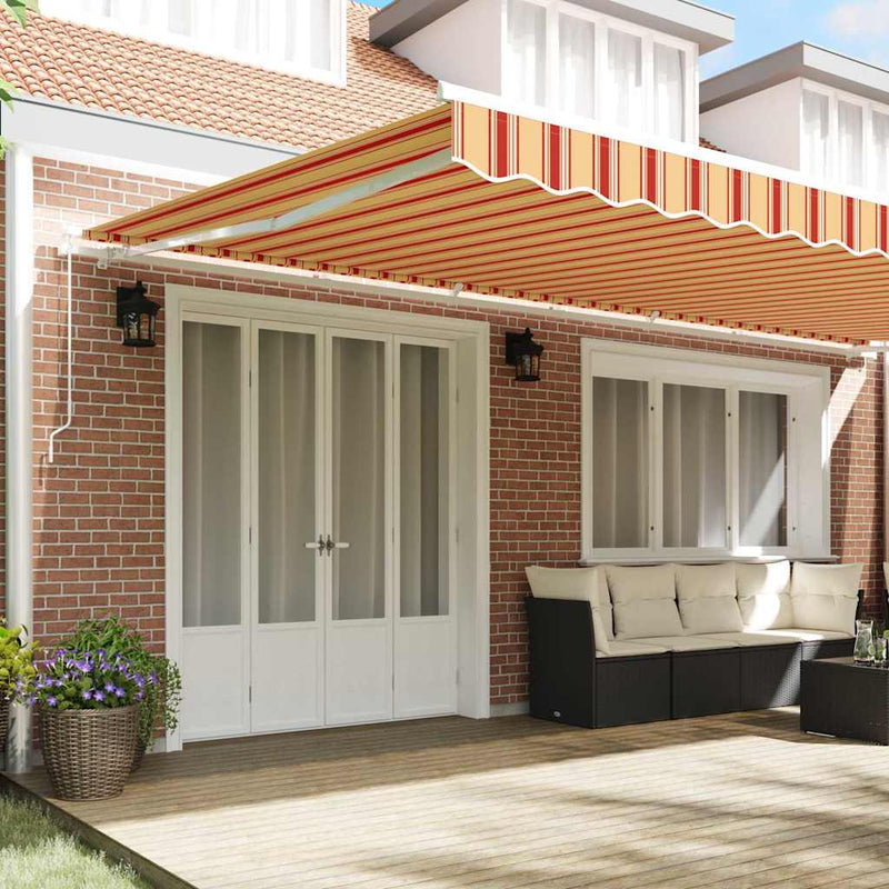 vidaXL Behúzható napellenző Behúzható Kézi Sárga, Narancs 600 × 350 cm
