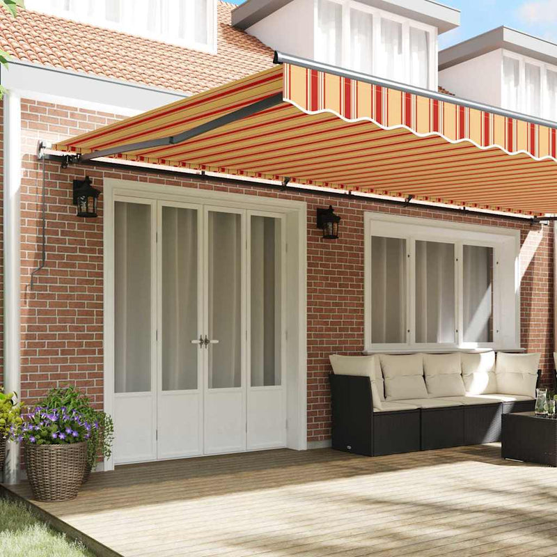 vidaXL Behúzható napellenző sárga és narancssárga 600 × 350 cm szövet
