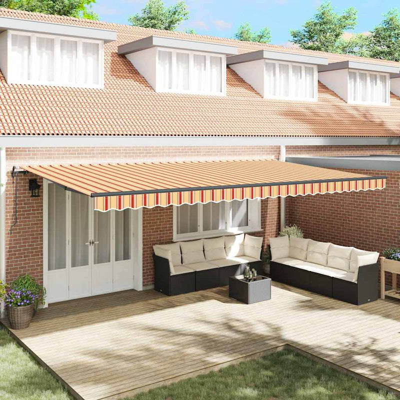 vidaXL Behúzható napellenző sárga és narancssárga 600 ×350 cm szövet